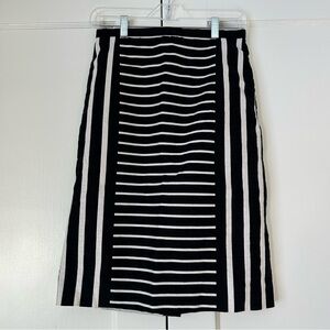 J. Crew No. 2 Black And White Striped Pencil Skirt Size 2